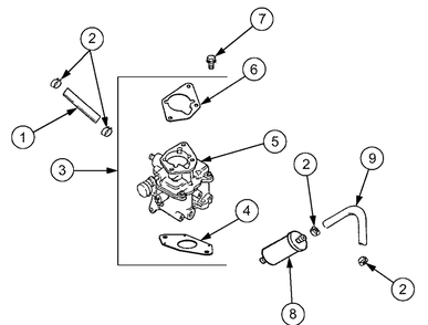 Fuel System (Kh-64638) Diagram and Parts List for 2518-44 13A208L100-13B288L100 Cub Cadet Lawn Tractor